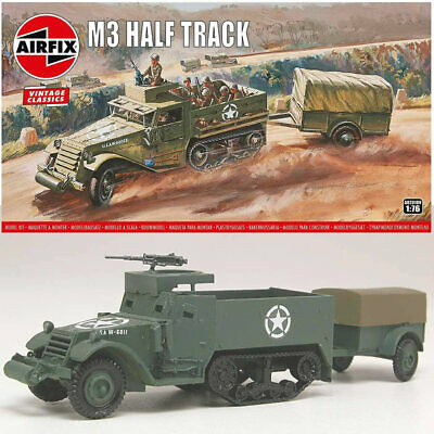 AIRFIX 1:76 Scale WWII ALLIED M3 HALFTRACK & TRAILER MODEL KIT A02318V 