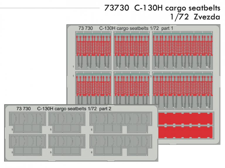 Eduard Photo Etch Kit for 1/72 Scale C130H Cargo Seatbelts 73730