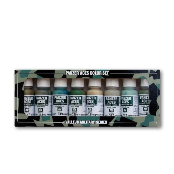 Vallejo Airbrush Paint Set Panzer Aces No 4 Crew Uniforms 70126