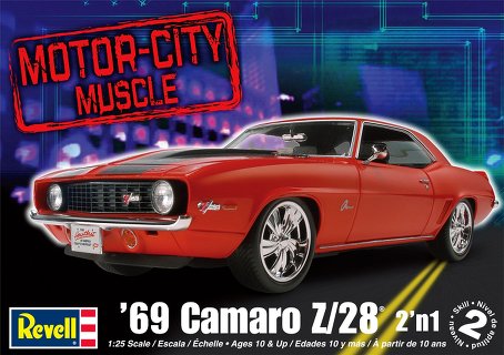 Revell 1/25 Scale 1969 Camaro Z/28 2n1 Plastic Model Car Kit - 2148