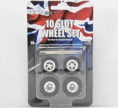 DDA 1/24 Scale 10 Slot Chrome Wheel Set - DDAW001