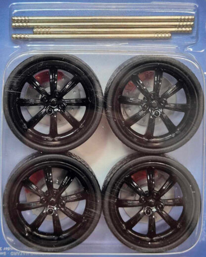 1/24 Eight Spoke Wheel Set Black