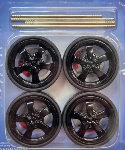 1/24 Scale Five Spoke Wheel Set Black Set