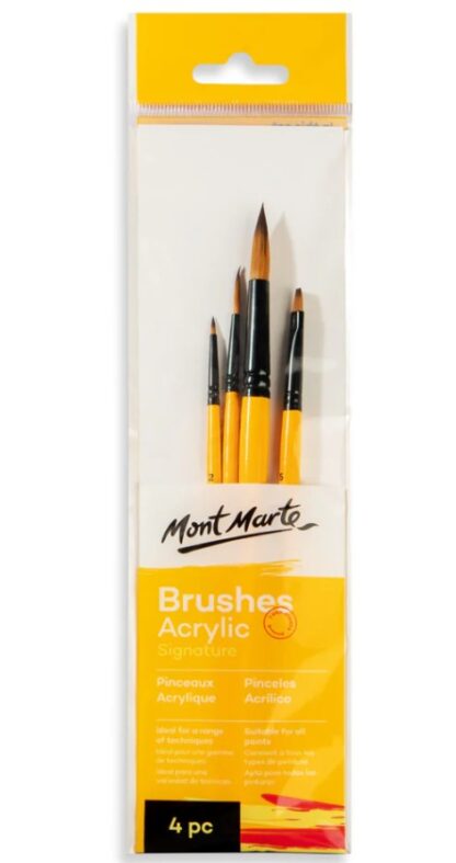 4pc Paint Brush Set Acrylic Mont Marte- BMHS0009