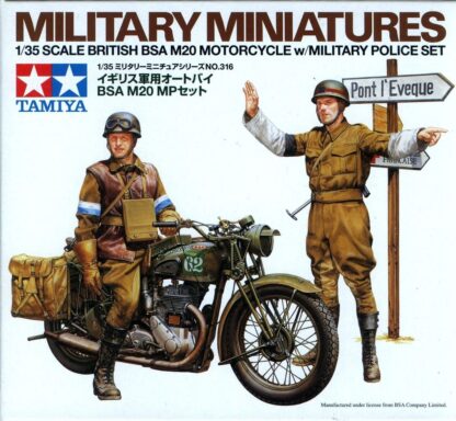 1/35 Scale British BSA M20 Motorcycle w/Military Police Tamiya - 316