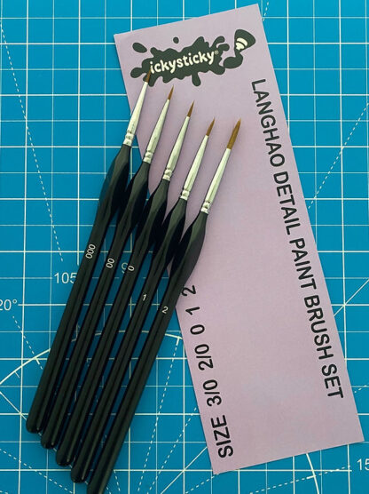 5 x Langhao Detail Brush Set - IckySticky - 14016
