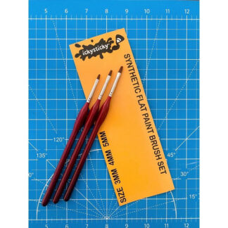 3 x Synthetic Flat Brush Set - IckySticky - 14018